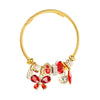 Women's Gold Tone Butterfly Multi Element Pendant Bracelet In Alloy With Electroplated Finish