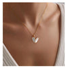 Women's Gold Tone Copper Round Rose Pendant Necklace Elegant Light Luxury Geometric Floral Clavicle Chain With Electroplated Finish