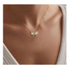 Women's Gold Tone Copper Round Rose Pendant Necklace Elegant Light Luxury Geometric Floral Clavicle Chain With Electroplated Finish