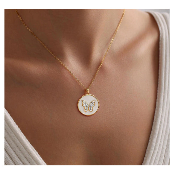 Women's Gold Tone Copper Round Rose Pendant Necklace Elegant Light Luxury Geometric Floral Clavicle Chain With Electroplated Finish