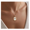 Women's Gold Tone Copper Round Rose Pendant Necklace Elegant Light Luxury Geometric Floral Clavicle Chain With Electroplated Finish