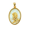 Women's Gold Tone Copper Round Rose Pendant Necklace Elegant Light Luxury Geometric Floral Clavicle Chain With Electroplated Finish