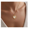 Women's Gold Tone Copper Round Rose Pendant Necklace Elegant Light Luxury Geometric Floral Clavicle Chain With Electroplated Finish