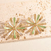 Women's Gold Tone Electroplated Geometric Flower Stud Earrings With Stainless Steel Ear Posts Fashion Jewelry