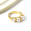 Women's Gold Tone Geometric Stainless Steel Ring With Minimalist Electroplated Finish For Wholesale Jewelry