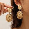 Women's Gold Tone Geometric Water Drop Earrings With Glossy Electroplated Finish And Stainless Steel Ear Posts Wholesale