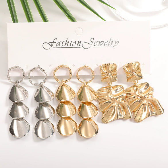 Women's Gold Tone Ginkgo Leaf Tassel Earrings Geometric Floral Statement Jewelry With Stainless Steel Posts And Electroplated Finish