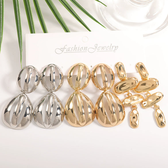 Women's Gold Tone Ginkgo Leaf Tassel Earrings Geometric Floral Statement Jewelry With Stainless Steel Posts And Electroplated Finish