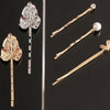 Women's Gold Tone Metal Word Clip Hairpin With Simple Floral Design And Electroplated Finish Hair Accessory