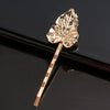 Women's Gold Tone Metal Word Clip Hairpin With Simple Floral Design And Electroplated Finish Hair Accessory