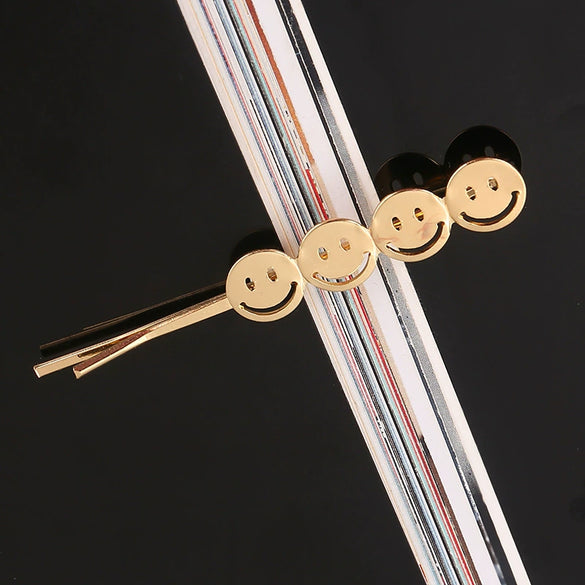 Women's Gold Tone Metal Word Clip Hairpin With Simple Floral Design And Electroplated Finish Hair Accessory