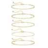 Women's Gold Tone Multi Layer Geometric Copper Anklet Set Simple Detachable Stacked Chain Fashion Ankle Jewelry