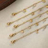 Women's Gold Tone Stainless Steel Anklet With Star And Moon Pendant Delicate Chain Design With Glass Stone Inlay