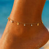 Women's Gold Tone Stainless Steel Anklet With Star And Moon Pendant Delicate Chain Design With Glass Stone Inlay