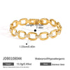 Women's Gold Tone Stainless Steel Geometric Rhinestone Chain Bracelet With Hypoallergenic Plated Finish
