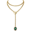 Women's Gold Tone Stainless Steel Heart Slide Chain Necklace Double Layer Adjustable Clavicle Necklace With Electroplated Light Luxury Geometric Design