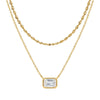 Women's Gold Tone Water Ripple Zircon Necklace Light Luxury Copper Clavicle Chain With Layered Geometric Pendant And Electroplated Finish