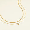 Women's Gold Tone Water Ripple Zircon Necklace Light Luxury Copper Clavicle Chain With Layered Geometric Pendant And Electroplated Finish