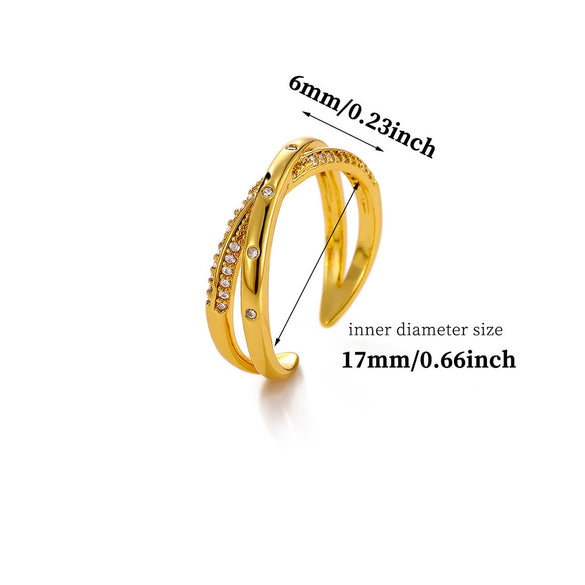 Women's Goldplated Copper Geometric Open Ring With Sunflower Pattern And Adjustable Minimalist Band