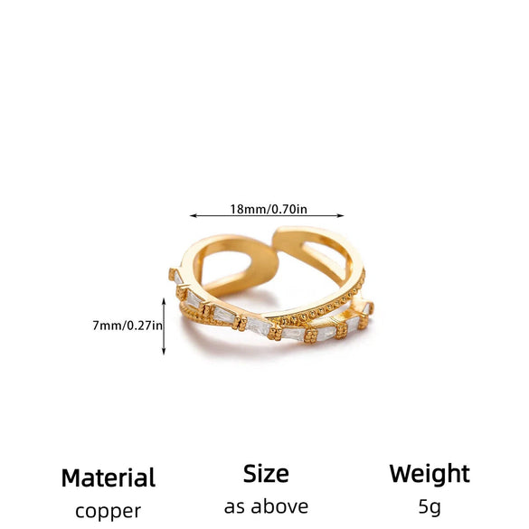 Women's Goldplated Copper Geometric Open Ring With Sunflower Pattern And Adjustable Minimalist Band