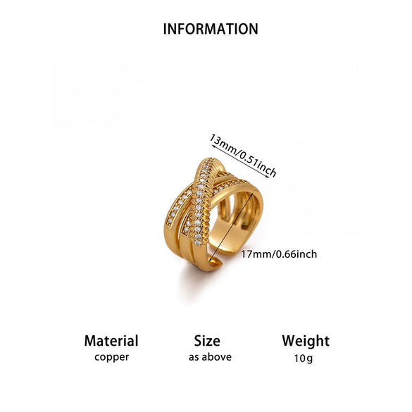 Women's Goldplated Copper Geometric Open Ring With Sunflower Pattern And Adjustable Minimalist Band
