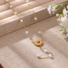 Women's Goldplated Floral Heart Pearl Y Necklace With Baroqueinspired Pendant And Ochain Design
