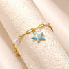Women's Goldplated Stainless Steel Bracelet With Imitation Pearl Starfish Seashell And Coconut Tree Charms Geometric Design