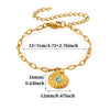 Women's Goldplated Stainless Steel Bracelet With Imitation Pearl Starfish Seashell And Coconut Tree Charms Geometric Design