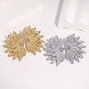 Women's Goldplated Stainless Steel Floral Stud Earrings With Minimalist Modern Botanical Design
