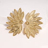 Women's Goldplated Stainless Steel Floral Stud Earrings With Minimalist Modern Botanical Design