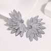 Women's Goldplated Stainless Steel Floral Stud Earrings With Minimalist Modern Botanical Design