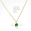 Women's Goldplated Stainless Steel Geometric Oshaped Chain Necklace With Zircon Emerald And White Diamond Accents