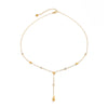 Women's Goldplated Stainless Steel Geometric Teardrop Pendant Yshaped Necklace With Zircon Accents