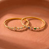 Women's Goldplated Stainless Steel Oval Bangle Bracelet With Simple Design And Colorfast Finish