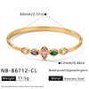 Women's Goldplated Stainless Steel Oval Bangle Bracelet With Simple Design And Colorfast Finish
