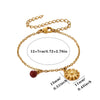Women's Goldplated Titanium Steel Bee And Flower Bracelet With Transparent Crystal Pendant Geometric Square Chain And Sparkling Inlay Details
