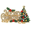 Women's Goldtone Electroplated Alloy Christmas Letter Brooch Pin Fashion Jewelry Accessory