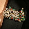 Women's Goldtone Electroplated Alloy Christmas Letter Brooch Pin Fashion Jewelry Accessory