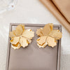 Women's Goldtone Electroplated Flower Earrings With Threedimensional Floral Design And Exaggerated Fashion Style