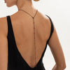 Women's Gothic Red Crystal Beaded Back Body Chain With Teardrop Dripping Tassel Design Electroplated Iron Jewelry