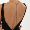 Women's Gothic Red Crystal Beaded Back Body Chain With Teardrop Dripping Tassel Design Electroplated Iron Jewelry