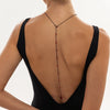 Women's Gothic Red Crystal Beaded Back Body Chain With Teardrop Dripping Tassel Design Electroplated Iron Jewelry