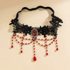 Women's Gothic Style Cloth Leg Chain With Alloy Inlaid Artificial Gemstones And Semiprecious Stones And Blood Drops Pattern