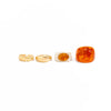 Women's Gradient Amber Resin Alloy Ring Set With Geometric Spiral Stacked Design And Plated Finish