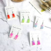 Women's Gradient Candy Color Cartoon Bear Earrings Cute Resin And Plastic Pendant Jewelry For Wholesale