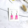 Women's Gradient Candy Color Cartoon Bear Earrings Cute Resin And Plastic Pendant Jewelry For Wholesale