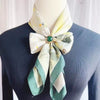Women's Green Silk Scarf Buckle Multifunctional Shawl Corner Fixing Buckle Zinc Alloy Geometric Crystal Inlaid Electroplated