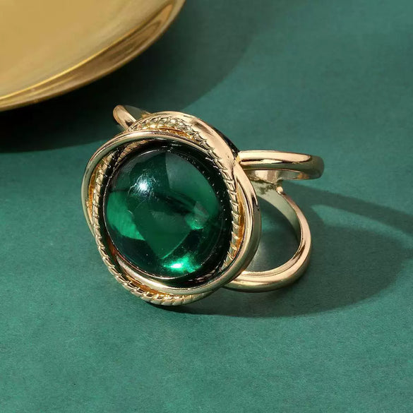 Women's Green Silk Scarf Buckle Multifunctional Shawl Corner Fixing Buckle Zinc Alloy Geometric Crystal Inlaid Electroplated