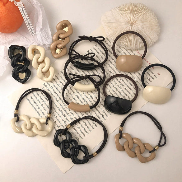 Women's Hair Accessories Plastic Resin Handmade Hair Clips Hair Ties Hairpins Hair Rings