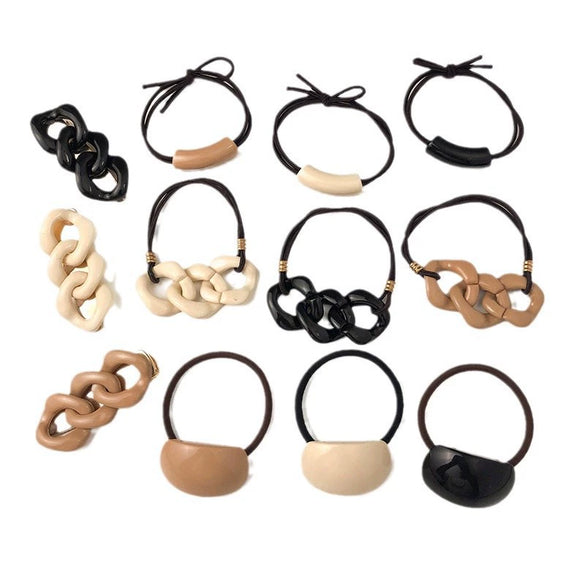 Women's Hair Accessories Plastic Resin Handmade Hair Clips Hair Ties Hairpins Hair Rings